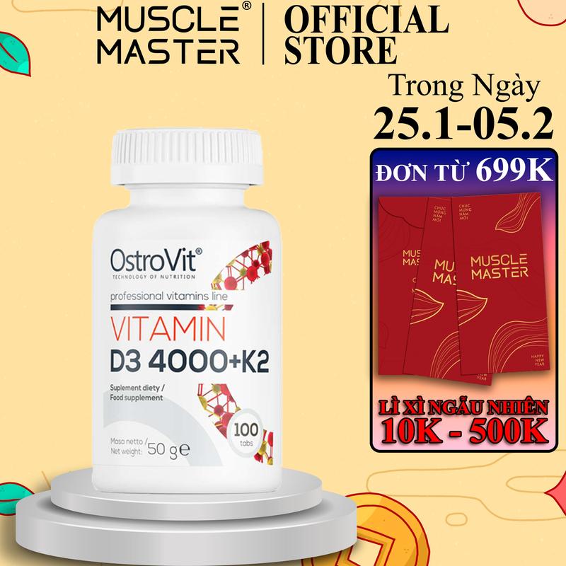 [TRỢ GIÁ 50%] Thực Phẩm Bổ Sung Ostrovit Vitamin D3 4000 + K2 100 Viên
