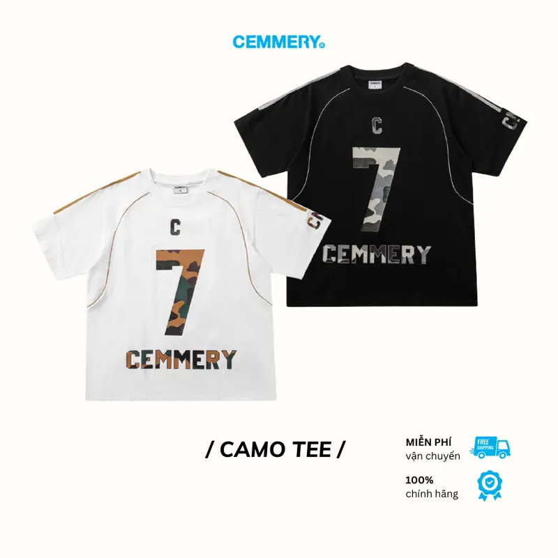 Áo Thun CEMMERY Local Brand Chính Hãng Camo Tee Áo Thun Unisex Nam Nữ Cổ Tròn Menswear 2 Màu 0