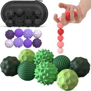 Silicone Ball Set, 8 Counts/set Fidgeting Relax Toys with Elastic Texture, Assorted Colors, Colorful Portable Stress Relief Toys for Adults & Teens, Decompression Toy, Multifunction, Durable, Artificial