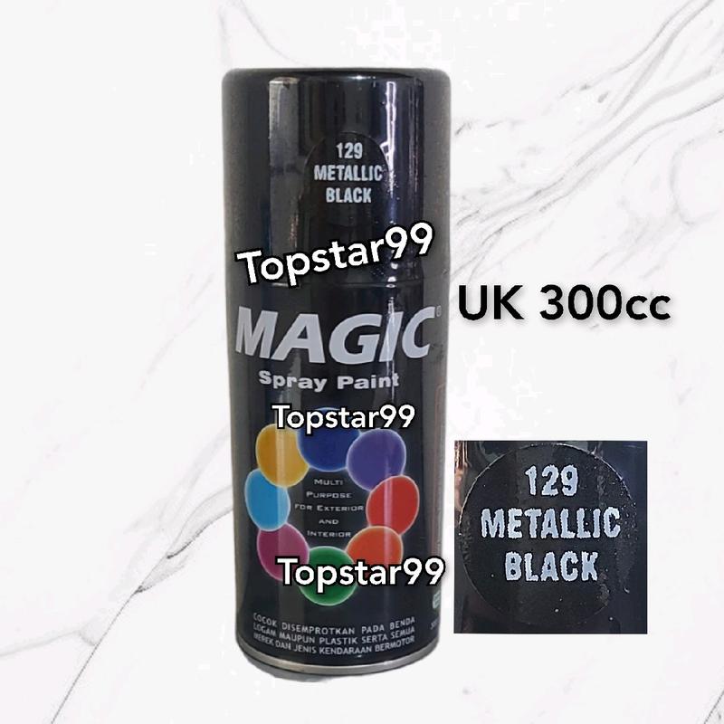 Pilok Cat Magic Hitam Metalik Metalic Black 129 300cc Glossy Mengkilap ...