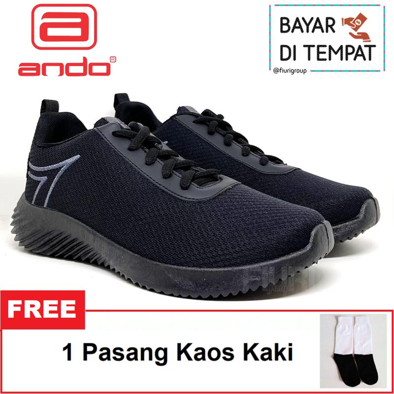FIURI - ANDO ORIGINAL - MAVRIS 39-43 FULL HITAM - SEPATU SNEAKERS SPORT KANVAS SOL KARET ANAK LAKI-LAKI - SEPATU KETS TRENDY PRIA DEWASA - SEPATU OLAHRAGA LARI FITNES SENAM KERJA KULIAH SEKOLAH SD SMP SMA BERTALI COWOK MURAH PROMO DISKON BONUS KAOS KAKI 0