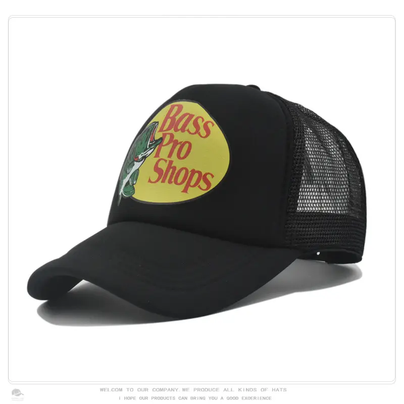 Bassproshops Printed Baseball Cap Female Summer Mesh Hat Men's Outdoor Sun Protection Sunshade Driver Cap