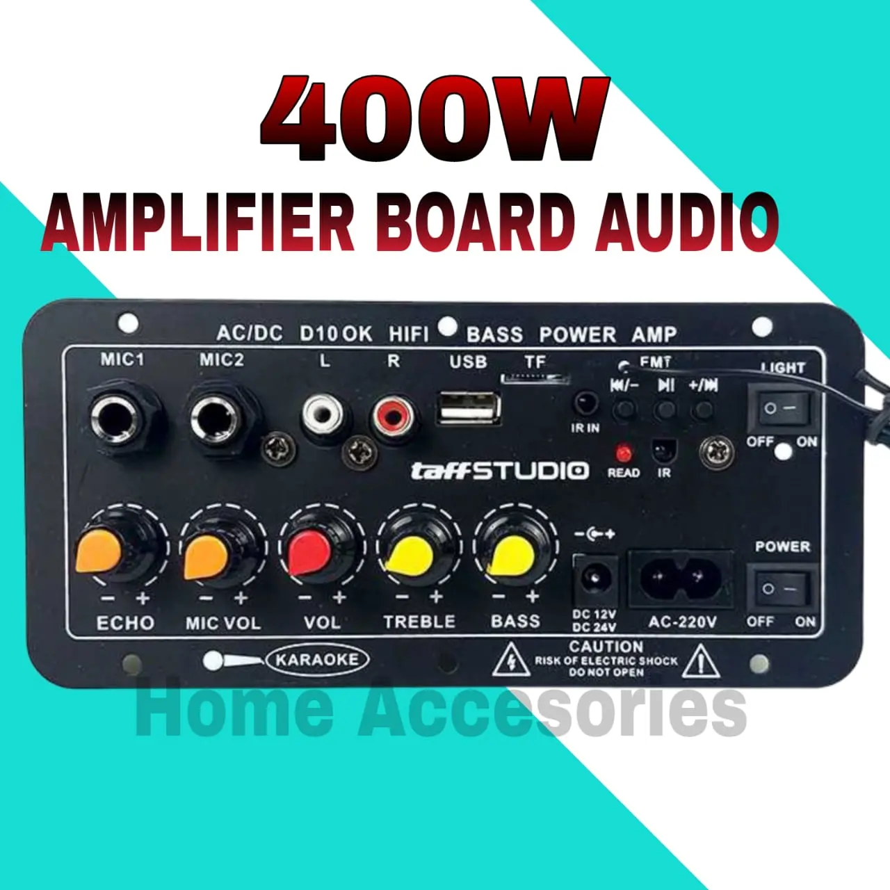 TaffSTUDIO Amplifier Board Audio Bluetooth USB FM Subwoofer DIY 400 W - D10OK/Amplifier Bluetooth USB FM Subwoofer DIY 400 W