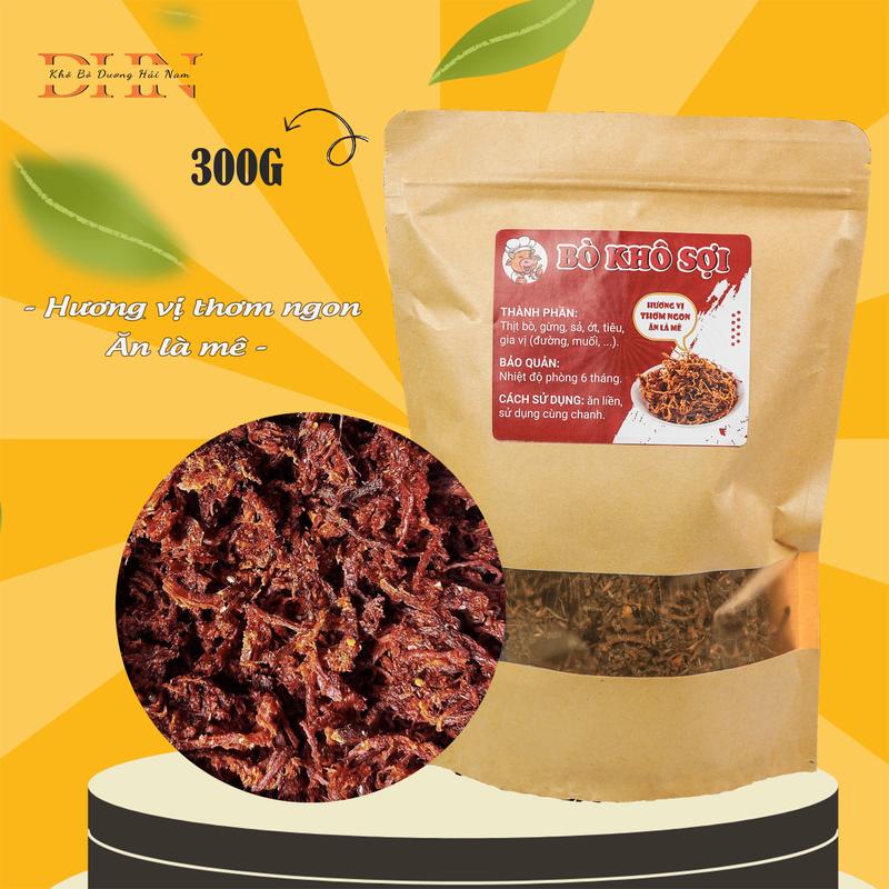  Khô Bò Sợi 300g -   vị cay nhẹ   - Đồ ăn vặt snack 