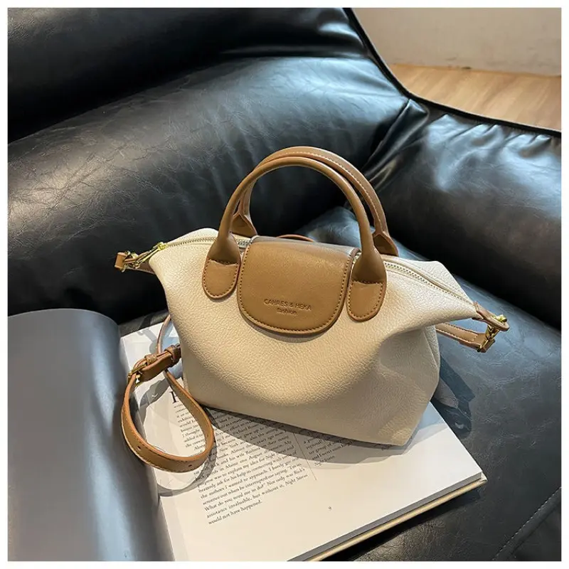 Special-Interest Design Fashion Color Contrast Soft Leather Dumpling Bag 2025 New Advanced Texture Handbag All-Match Messenger Bag for Women