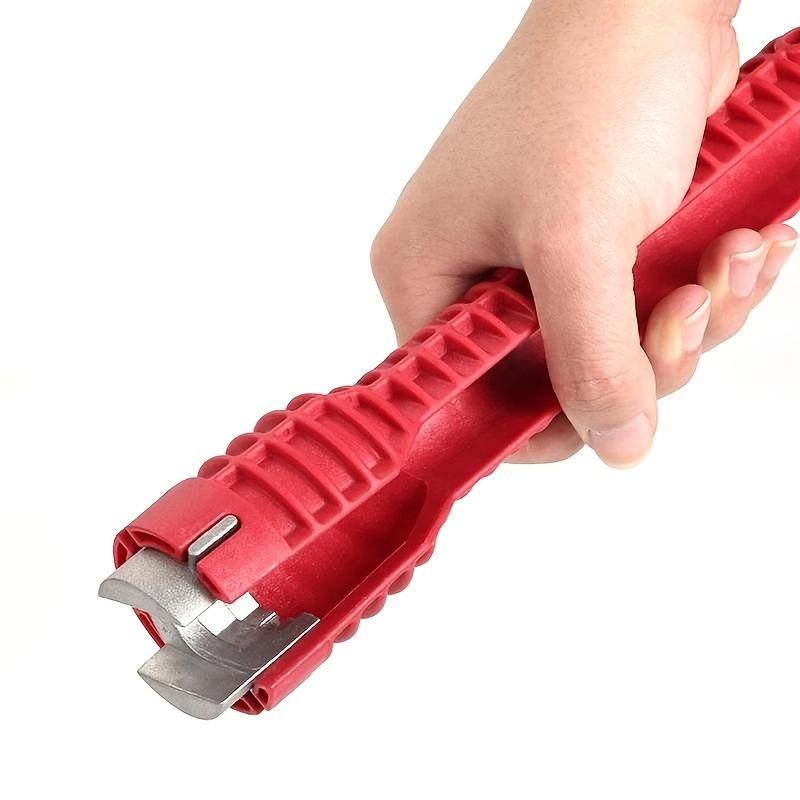 8 in 1 Multifunctional Water Tank Wrench, Multipurpose Bathroom Sink Wrench, Durable Wrench with Rubber Handle, Bathroom Installation & Repair Tool, Hardware 3