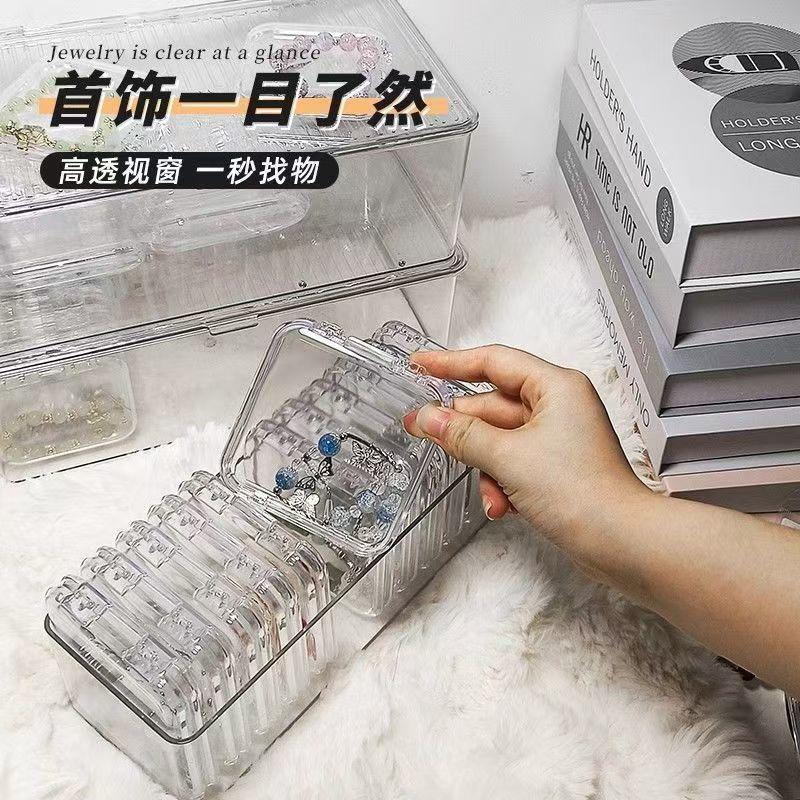 Bracelet Crystal Storage Box Storage Desktop Bracelet Transparent Jewelry Crafts Ornament Dustproof Necklace Finishing Box Display Organizer Storage Box 3