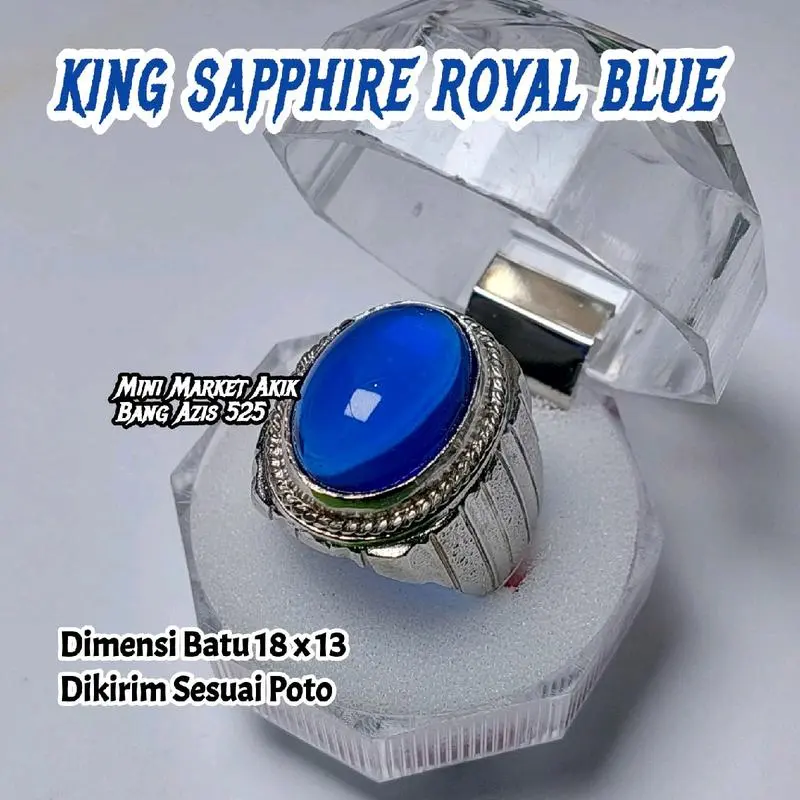 cincin permata king safir cincin pria blue sapphire Ring  Elegan Batu