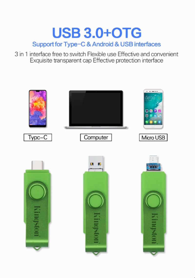 Product Introduction of Kingston 3IN1 OTG USB Flash Drives 1TB 2TB Micro&TYPE-C&USB Mini Memory High-capacity USB Memory Stick for Smart Phone Computer Digital Storage Tablet pendrive  iphone 23