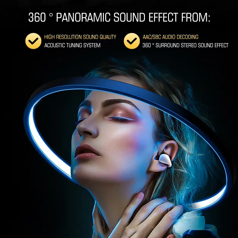 【COD】Ear Clip New Headset Earphone Bluetooth T93 (LY22) Battery Display Hi-Fi Sounds Quality Low Latency Headphone Wireless 7