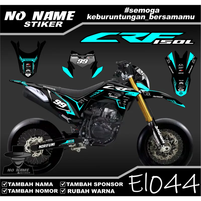 Sticker Setiker Stiker Decal CRF 150 L- (El044) Minimalis Fullbody-Dekal CRF 150 L Trail Supermoto 6