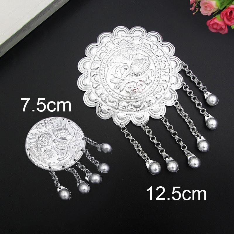 Product Introduction of Phiến hoa văn miêu cương kèm chuông nguyên liệu làm trang sức phụ kiện dân tộc phong cách miêu tộc cosplay cổ phục 7