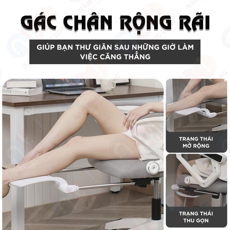 Product Introduction of [NTL V2] Ghế văn phòng ngả lưng  - Ghế xoay công thái học thiết kế hiện đại kết hợp ngả lưng, gác chân, tựa đầu 3D cao cấp 8