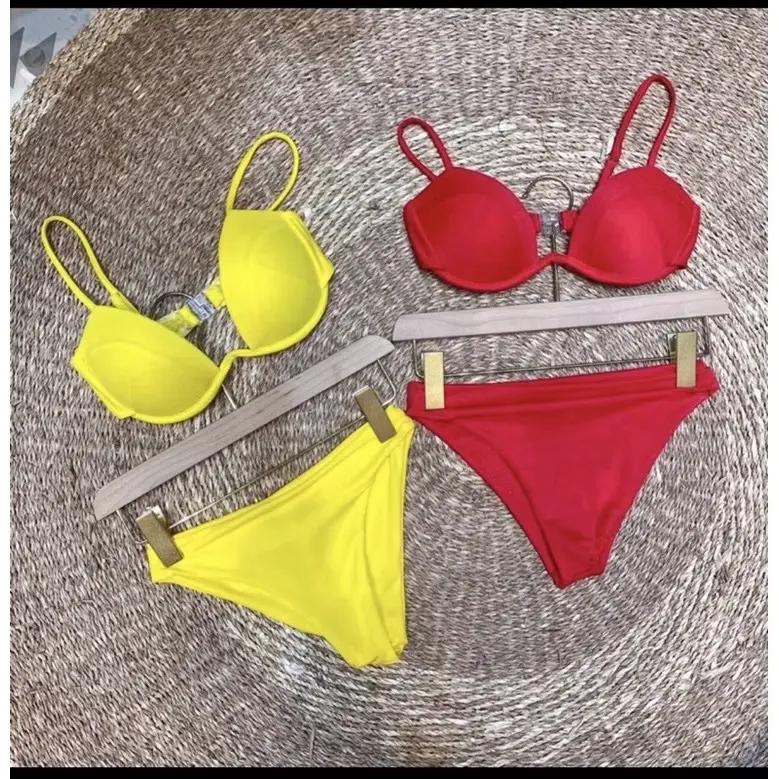 Bikini 2 mảnh gọng nâng khoe  siêu xinh Nhung Thun Đen 6