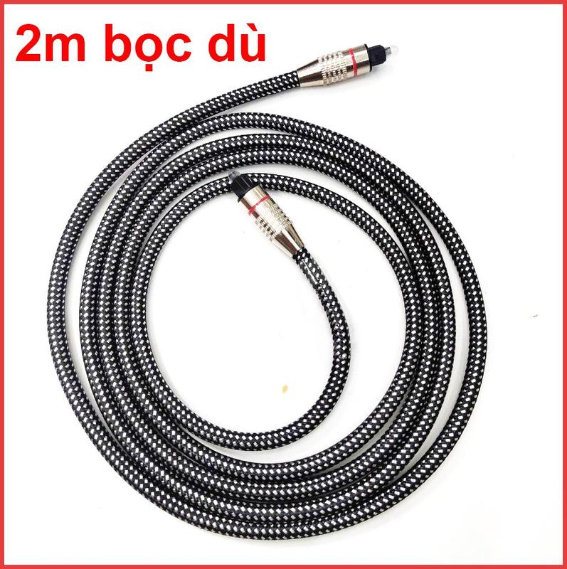  Dây Audio Quang sợi to bọc dù cao cấp 6.0  Toslink Optical  Dài 2M-Sản phẩm cao cấp 