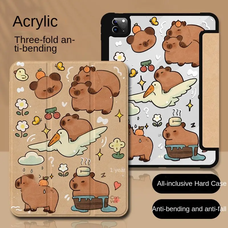 Bao Da Card Bara Mini 6, Thiết Kế Acrylic Gấp Ba, Tương Thích Với iPad Air 5, Ốp Bảo Vệ iPad Air 5 Cao Cấp 10.9 Inch, Bao Gồm Ngăn Đựng Bút, Tương Thích Với iPad Air 5, Chất Liệu Da Card, Bao Gồm Ngăn Đựng Bút Phụ Kiện 4