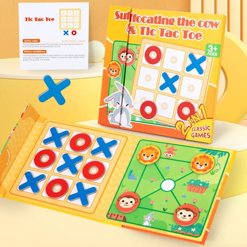 Product Introduction of Early Education Toys Toy Magnetic Chess Game Multiplayer Puzzle Children's Magnetic Tic Tac Toe Portable Clip Design Thinking Training Chess Toys Birthday Gifts 7