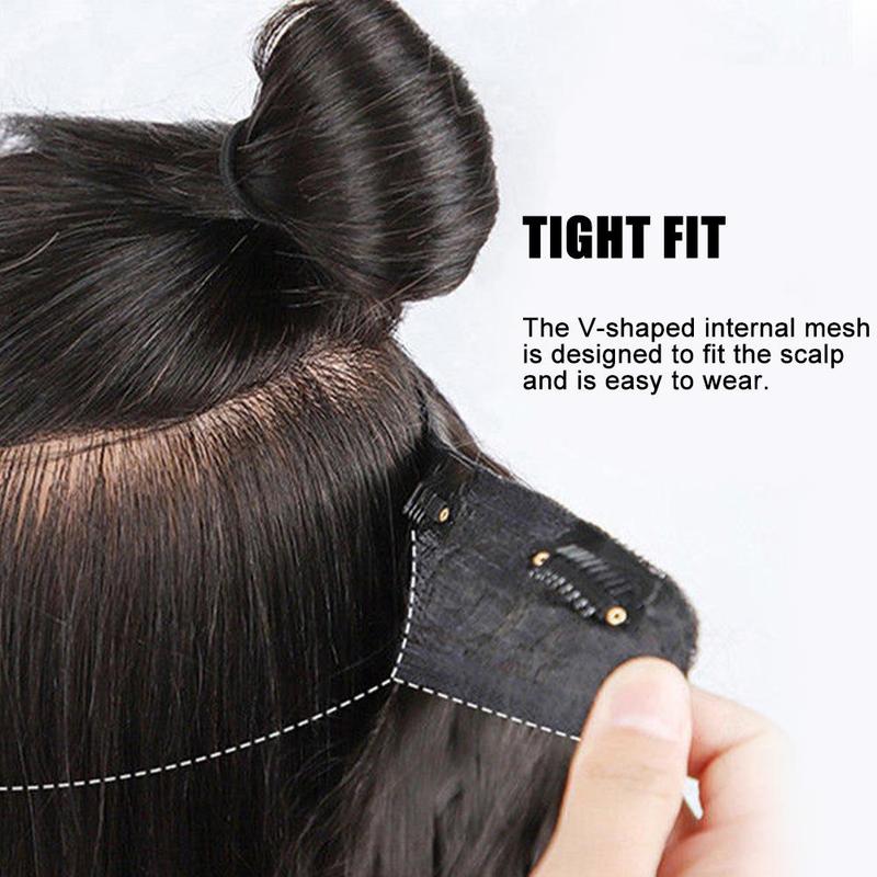 Wig Big Wave Hair Extension Straight Long Clip In Hair High Tempreture Synthe Brown Black Y5E5 5