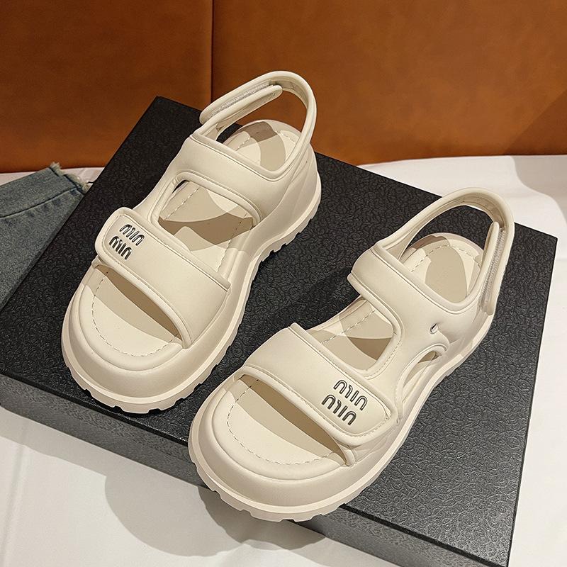 Dép Sandal Nữ Đế Cao 5cm, Dép Quai Hậu Nữ Miu Đi Êm, Mềm, Tôn Dáng Full Box 2
