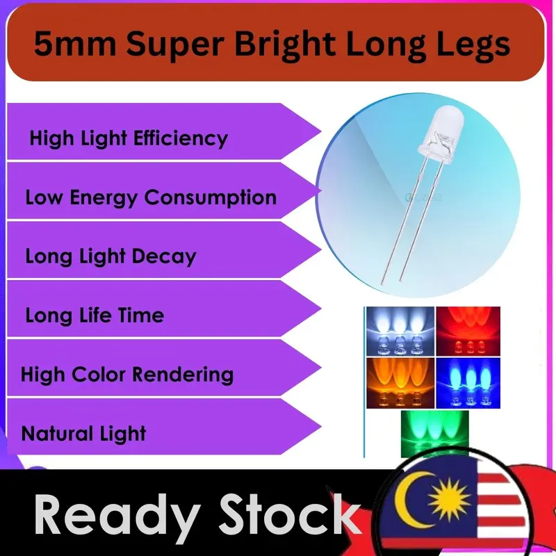 Ready Stock LED 5MM Super bright Original RM0.10/pcs ONLY transparent ...
