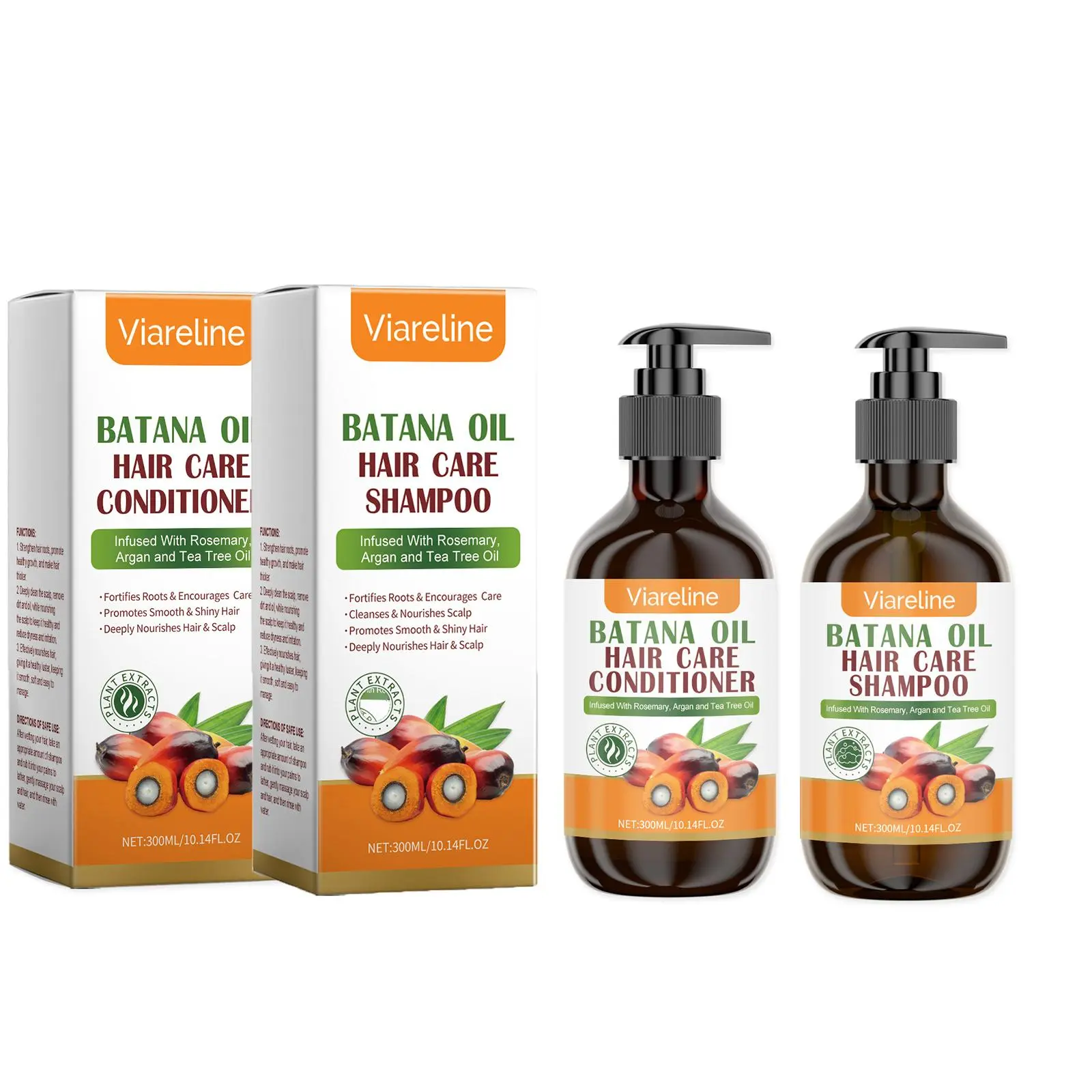 Batana Oil Shampoo & Conditioner Set, 2 Boxes Hair Care Shampoo & Conditioner, Moisturizing Soothing Hair Care Product for Men & Women