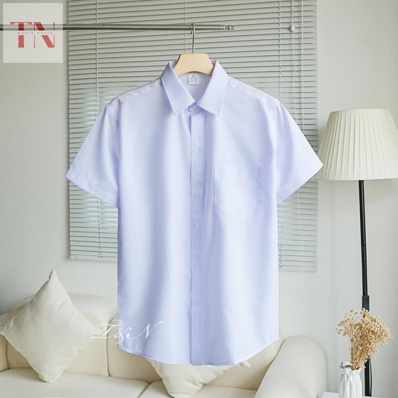 Áo sơ mi nam tay ngắn  trắng hàng dày đẹp đi làm, đi học - Menswear Tim Kate sominam  dep