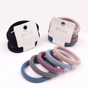 Caramel - Ikat Rambut Aesthetic Ala Wanita Korea Polos 1 Set 5 Pcs Scrunchies Kunciran Karet Rambut Hitam Elastis