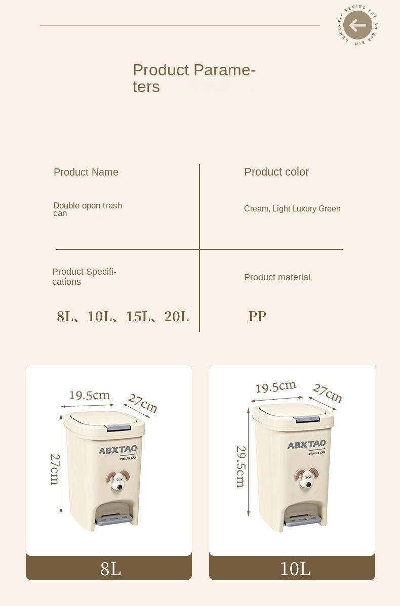 Product Introduction of 2025 New Trash Can for Home Bathroom Toilet with Lid Kitchen Large Capacity Living Room Light Luxury Pedal Commercial Use 13