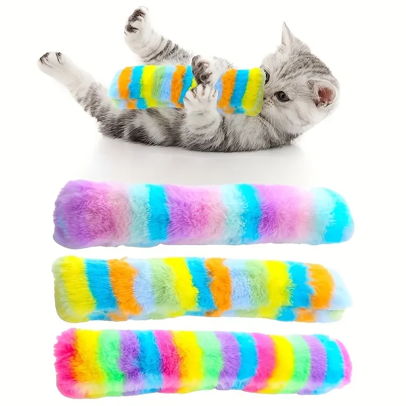 Interactive Cat Toy Set: Plush Pillow, Cat Bite Toy, Squeak Toy - Perfect Indoor Cat Play Time!