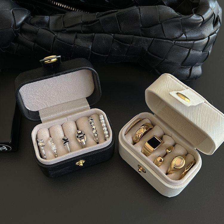 Waterdrop-shaped jewelry box [Portable Storage Box] New model Leather Mini Jewelry Box Portable Travel Earrings Ear Rings Jewelry Storage Box Ring Storage Box 2