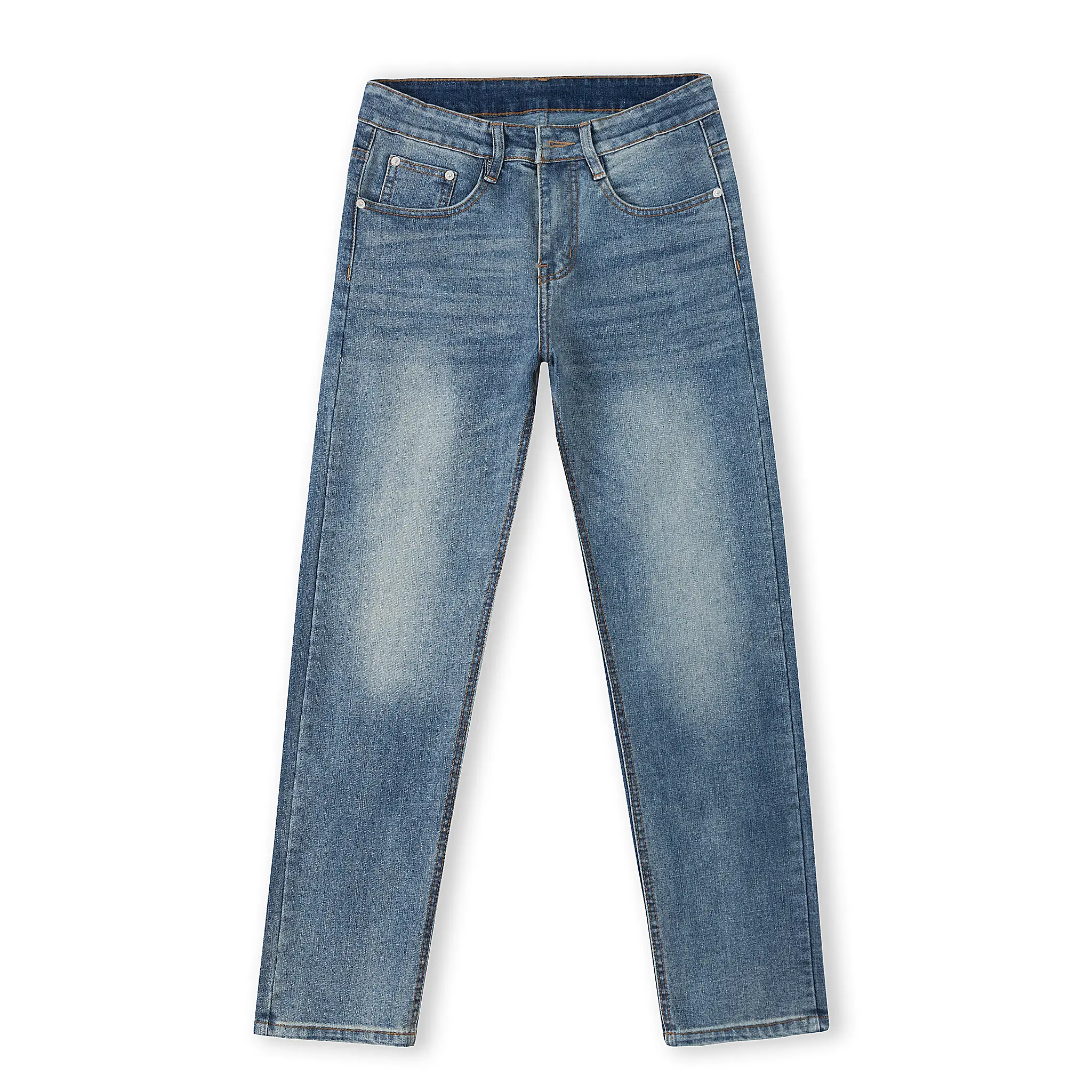 Quần jean dài nam ống đứng nhiều màu vãi cotton co giãn Menswear