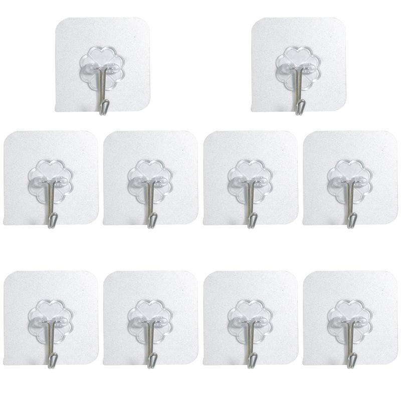 Product Introduction of Móc Tự Dính Bằng Thép Không Gỉ Trong Suốt, 10 Cái, Mạnh Mẽ, Móc Treo Chìa Khóa, Cho Nhà Bếp Và Phòng Tắm, Đa Năng, Thích Hợp Cho Cửa Và Tường, Đa Năng 18