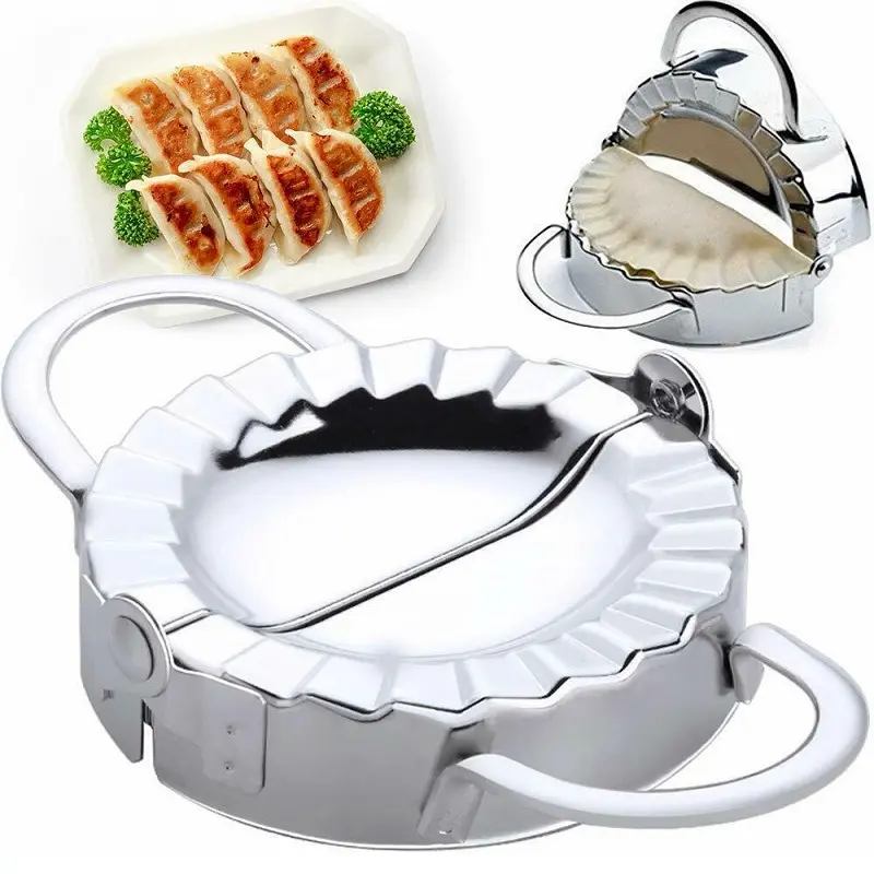 Cetakan 7.5 cm Stainless Steel Pangsit Kuotie Swekiau Gyoza Mold Dumpling Mold Kitchenware