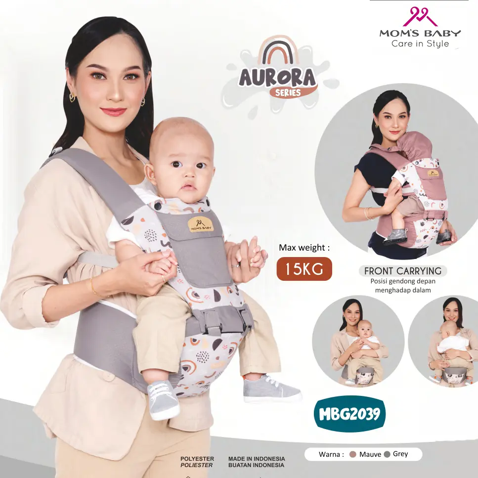 Gendongan Hipseat Bayi Ransel Depan Belakang Mom's Baby Aurora MBG2039