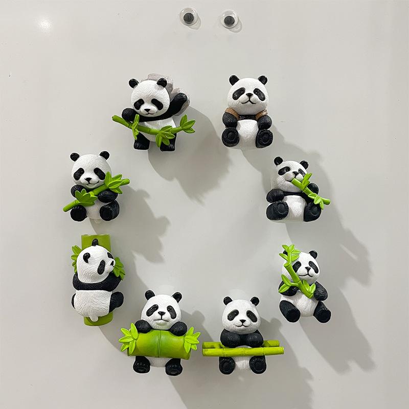 Product Introduction of Panda refrigerator magnet 8-piece set magnetic 3D stereo ice refrigerator home decoration ornaments magnet travel souvenir 2
