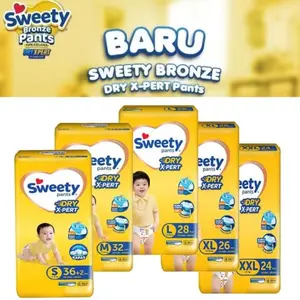 [Promo 2 Ball ]Popok Celana Anak Sweety Bronze Pants Dry X-pert Bayi Diapers - 2 Pack Kering