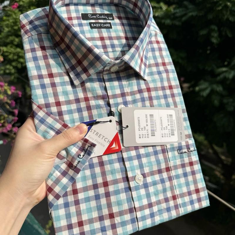 Sơ mi ngắn tay PIERRECARRDIN HÀN - dáng slimfit vừa người - vạt bầu sơ vin - 3 màu trẻ trung, năng động - chất cotton mềm mát ít nhăn 2