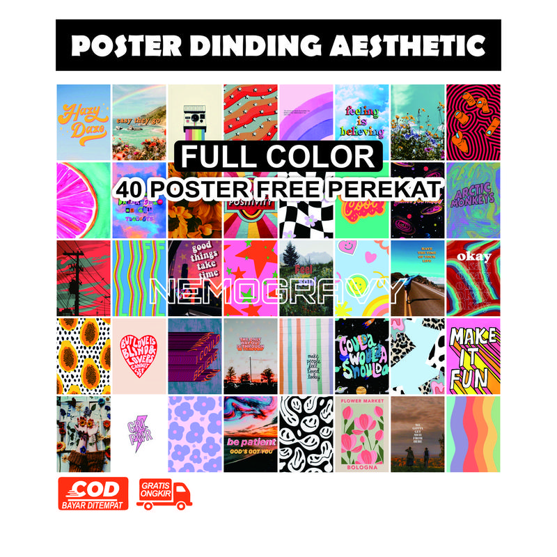 Poster Dinding Kamar Aesthetic FULL COLOR Hitam Putih Series 40 poster 0