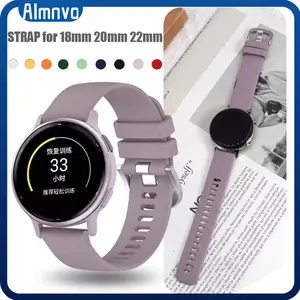 18mm 20mm 22mm Quick Release Silicone Strap for Tali Jam Tangan Smartwatch Samsung Galaxy Watch FE 7 6 5 4 Sport Rubber Band Wristband for Huawei GT 6 5 4 3/Garmin Watch/Amazfit /Aolon/Xiaomi Watch S4 S1 S2 S3/Redmi Watch 5 Active/5 Lite/Itel 011 12