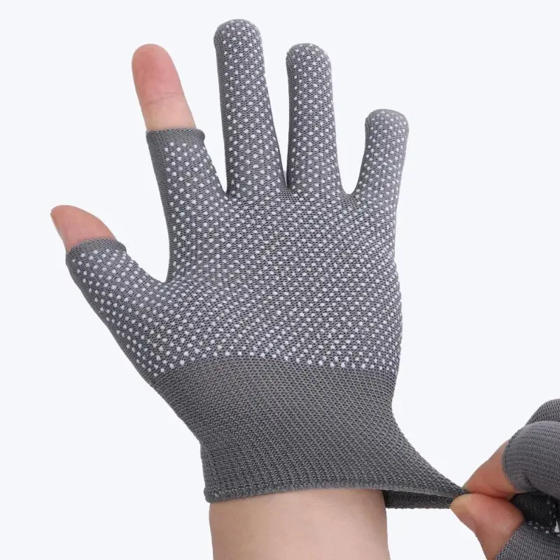 Găng Tay Nylon Chống Trượt, 1 / 2 Đôi, Để Làm Việc An Toàn Và Đạp Xe, Găng Tay Hở Ngón Thoáng Khí, Găng Tay, Dành Cho Nam Giới, Găng Tay Hở Ngón 8