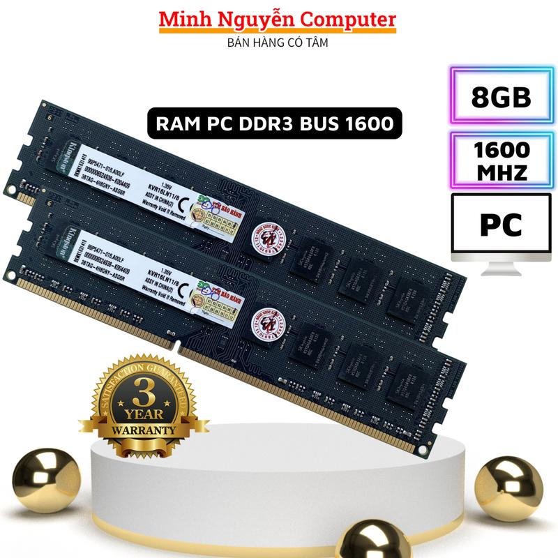 Ram DDR3 8GB Bus 1600MHz Kingston dùng cho máy tính Desktop PC - Bảo hành 3 năm