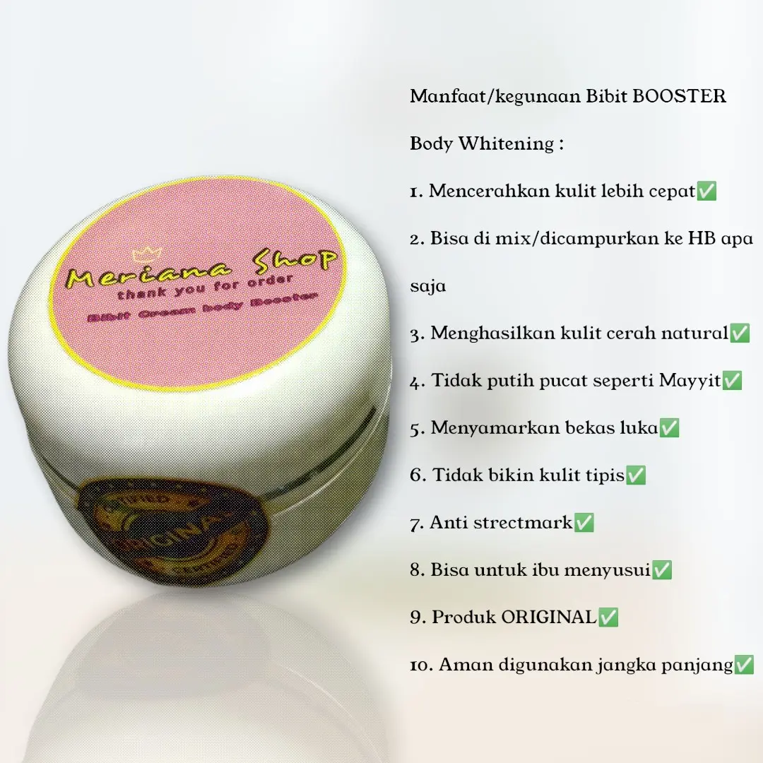 Bibit Booster Body Whitening Pemutihan