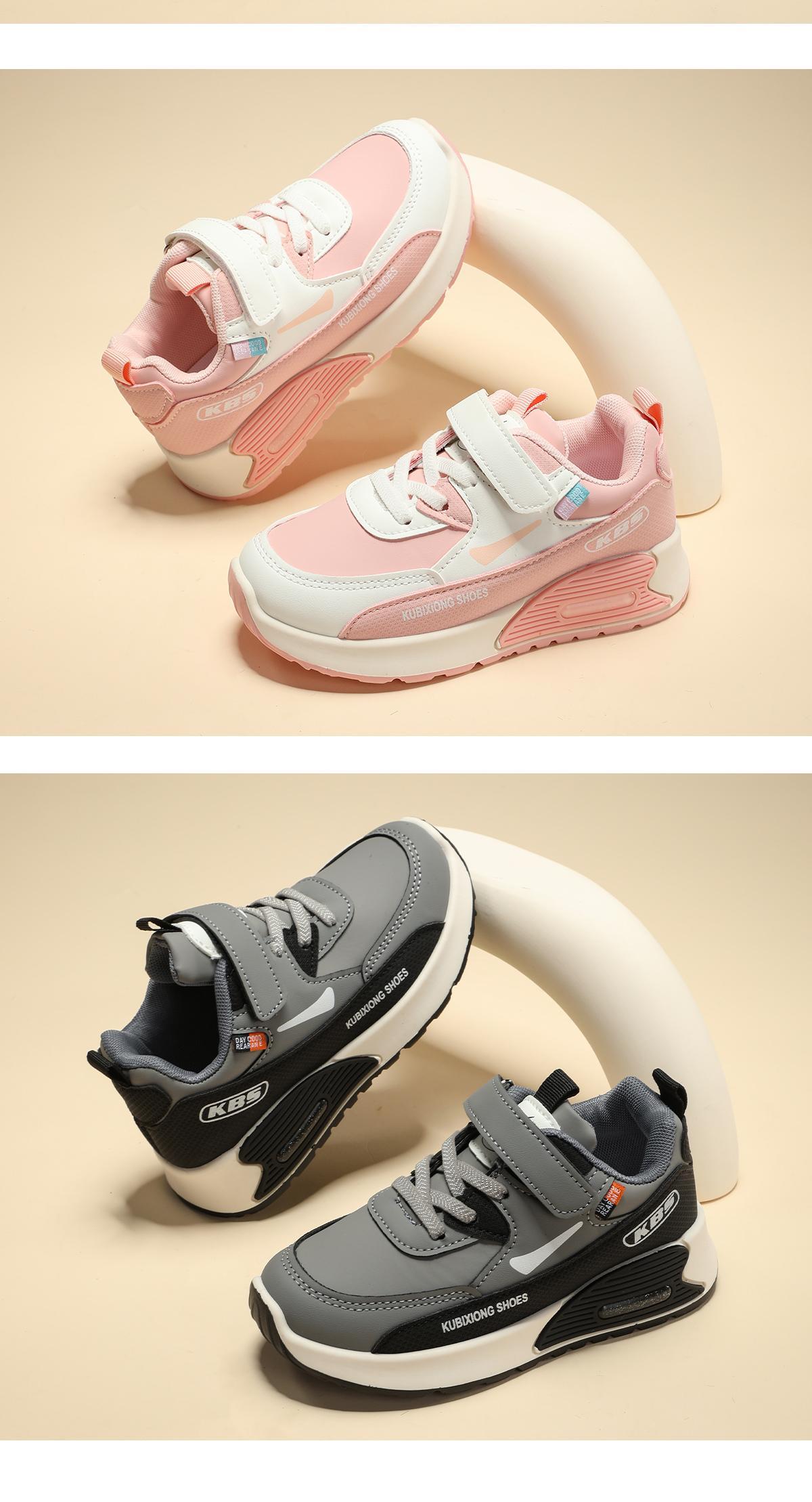 BOMBBEAR 6302  Sepatu Sekolah Anak Dengan Fashion Sneakers Mesh Sintes Premium, Kualitas Nyaman Lentur Ringan Desain Ergonomis untuk Aktivitas Aktif Si Kecil! warna Abu, Biru dan Pink dengan size 26-37