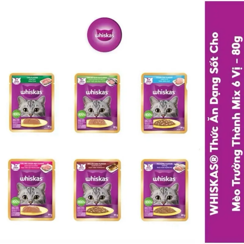 Pate whiscat cho mèo 80g - Nhiều hương vị - Thức ăn ướt cho mèo con, mèo lớn