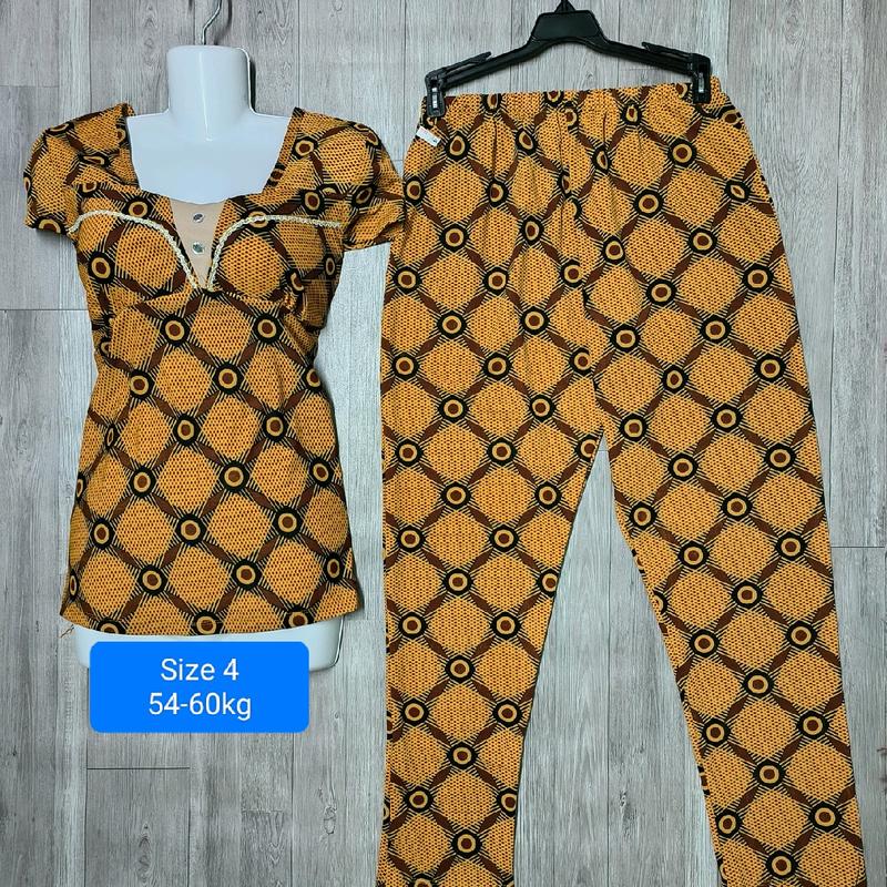 Size 4 từ 54-60kg Đồ bộ trung niên giá rẻ tay nhí quần dài có túi y hình 7