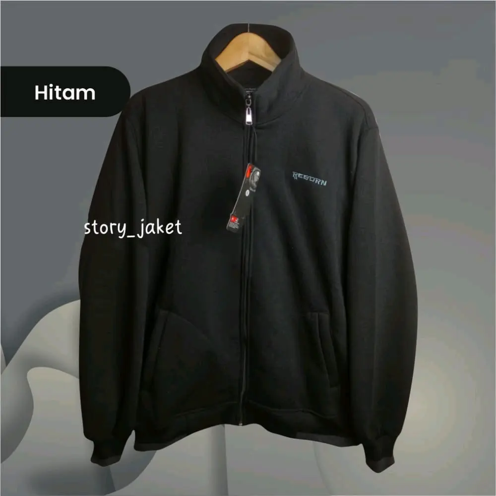 Jaket Resleting Kerah Polos Premium / Sweater Polos Zipper Krah Baseball  Pria Wanita Distro Fleece Lembut Panjang