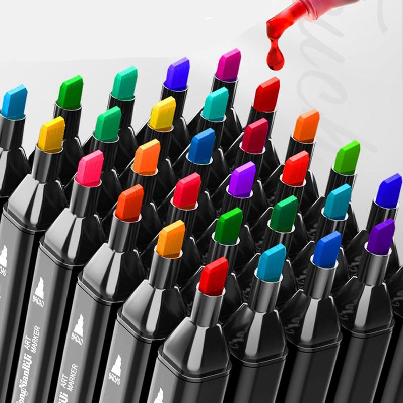 Product Introduction of 24-80color Double-headed Mixed Art Marker Pen Set - Permanent, Quick-drying, Multi-functional Art Supplies, Suitable for Painting, Sketching, Coloring and Underlining - Very Suitable for Artists, Designers and Enthusiasts 3
