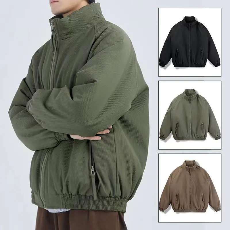 Quần Áo Độn Bông, Cổ Đứng Nhật Bản, Dành Cho Nam Giới, Phong Cách Cổ Điển Mỹ Áo Khoác Dày Mới Dáng Rộng Mùa Đông 2023, Thương Hiệu Thời Trang, Bảo Hộ Lao Động, 2023, 2024 Menswear Jacket