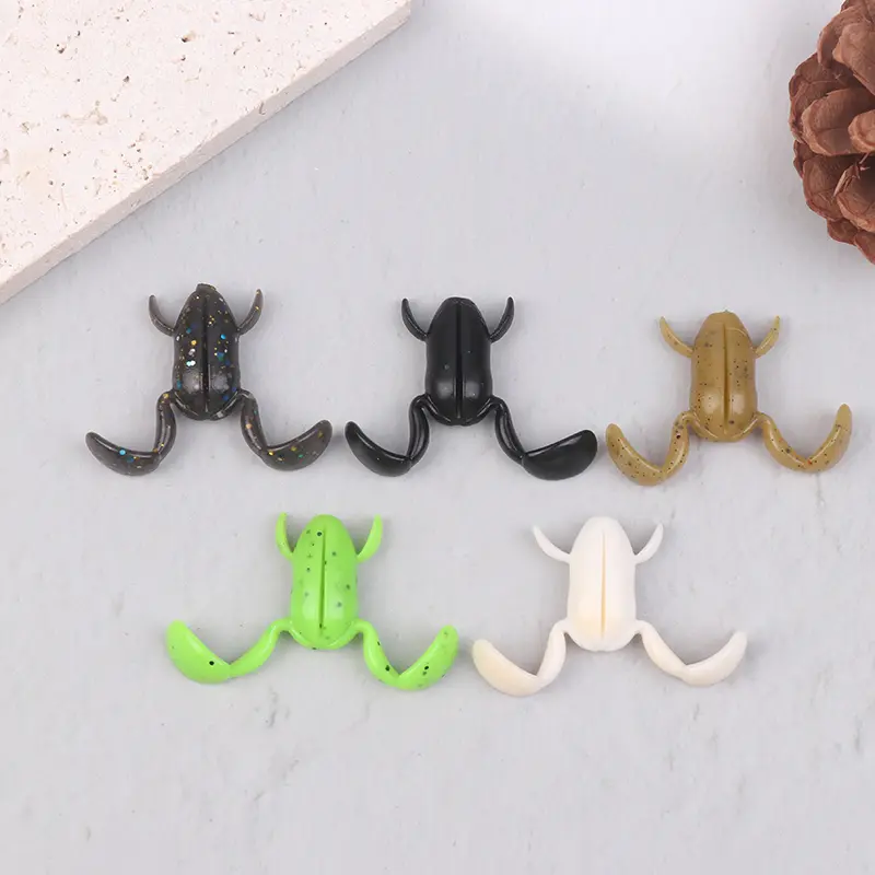 1Pc Frog Soft Bait 2.5cm 2.25g Frog Baits Artificial Mandarin Fish Snakehead Bass Fishing Lure Swimming Posture Biomimetic Lure