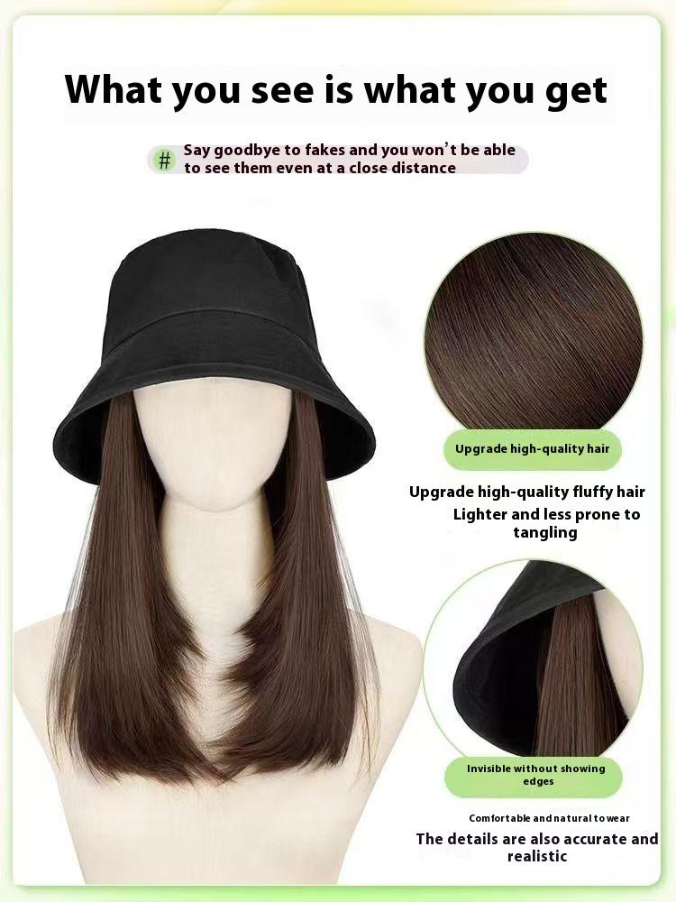 Product Introduction of Tóc Giả, Kích Thước Trung Bình Và Ngắn, Mũ Bucket, Một Mũ, Dành Cho Nữ, Thích Hợp Cho Mùa Thu Và Mùa Đông, Nhẹ Và Thời Trang, Khóa Bên Trong, Tóc Giả Mũ Tóc Ngắn Wig 6